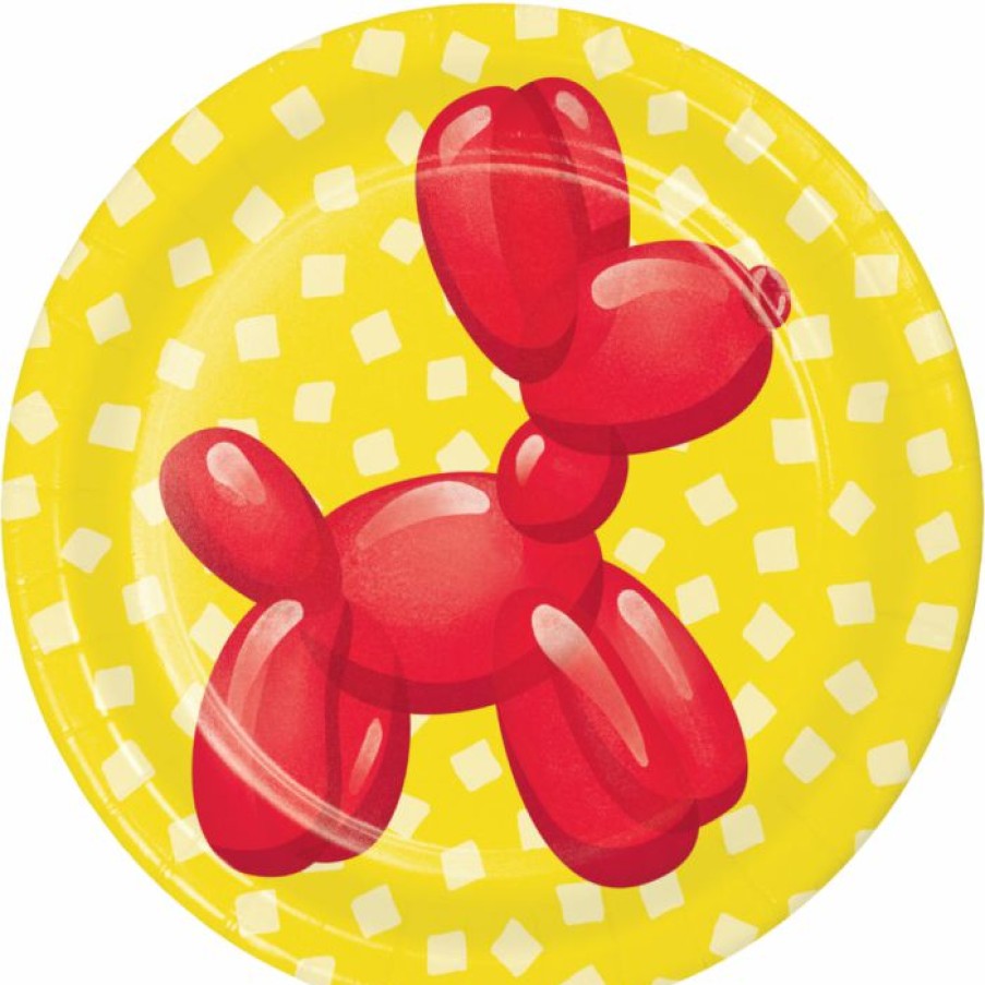 Birthdays * | Creative Converting Party Balloon Animals Dessert Plate, Assorted (8/Pkg)