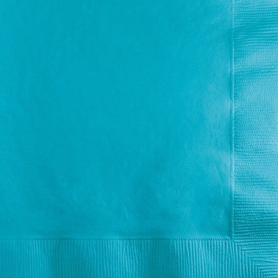 Solid Color Tableware * | Creative Converting Bermuda Blue Beverage Napkin, 3 Ply, 50 Ct