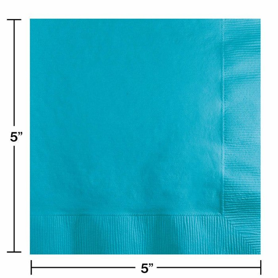 Solid Color Tableware * | Creative Converting Bermuda Blue Beverage Napkin, 3 Ply, 50 Ct