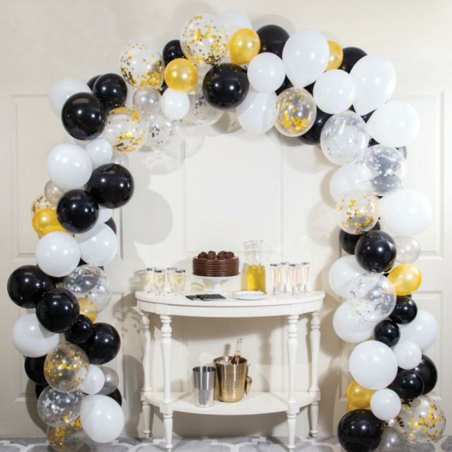 Bridal And Wedding * | Creative Converting Black & White Balloon Garland Kit (112/Pkg) Bridal And Wedding