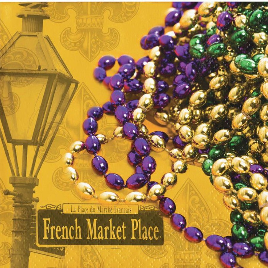 Holidays * | Creative Converting Mardi Gras Party Decorations Masks Of Mardi Gras Beverage Napkins, 16 Ct