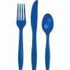 Solid Color Tableware * | Creative Converting Cobalt Blue Blue Assorted Cultery, 18 Ct Solid Color Tableware