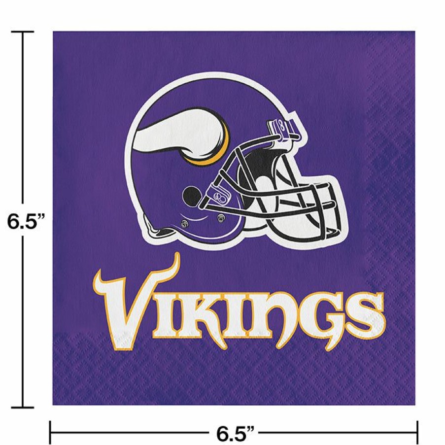 Sports * | Creative Converting Nfl And Football Party Supplies Minnesota Vikings Napkins, 16 Ct