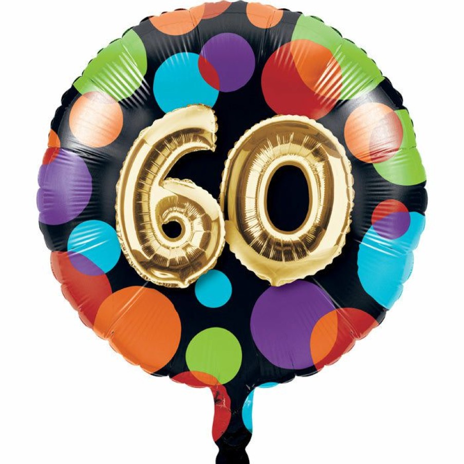 Birthdays * | Creative Converting Adult Birthday Party Themes Balloon Birthday Metallic Balloon 18 , 60 (Case Pack Of 10)