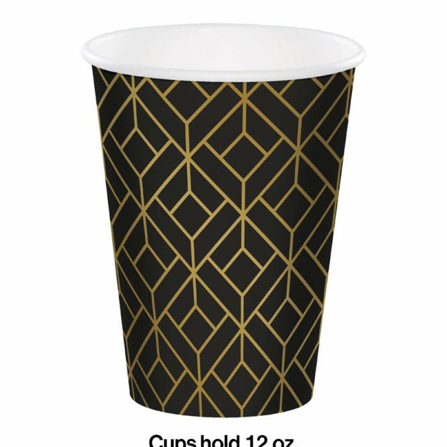 Themed Tableware * | Creative Converting Roaring 20S Paper Cups, Pack Of 8 Themed Tableware