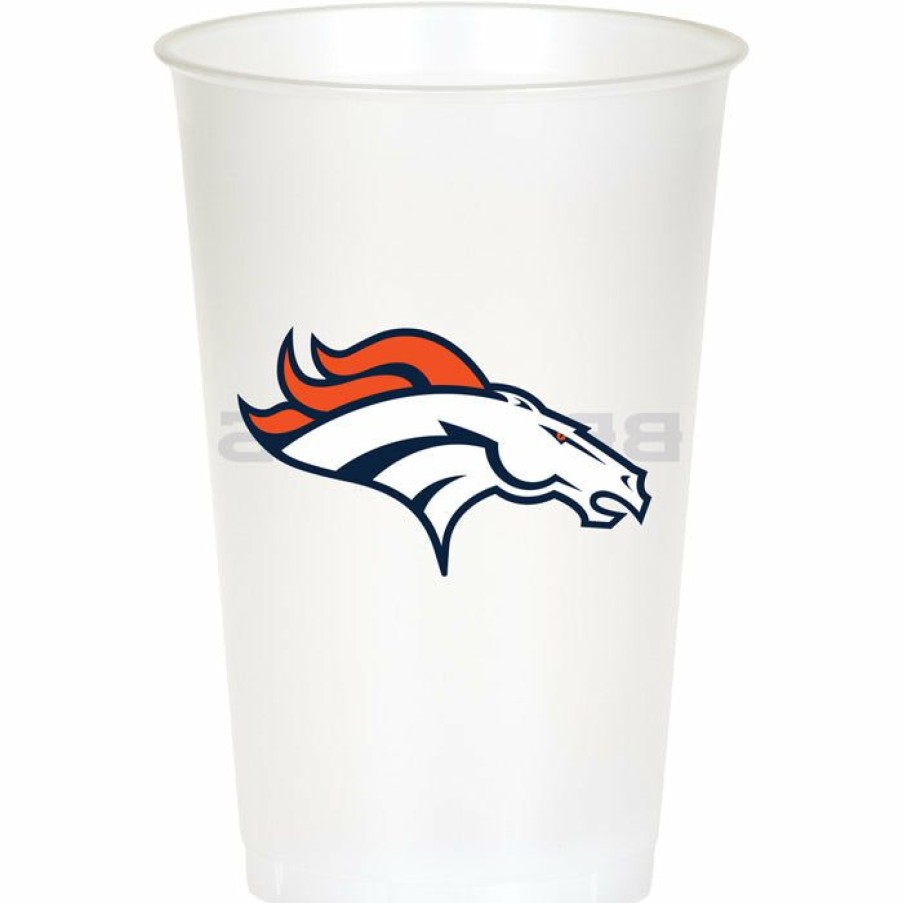 Sports * | Creative Converting Denver Broncos Plastic Cup, 20Oz, 8 Ct Nfl And Football Party Supplies