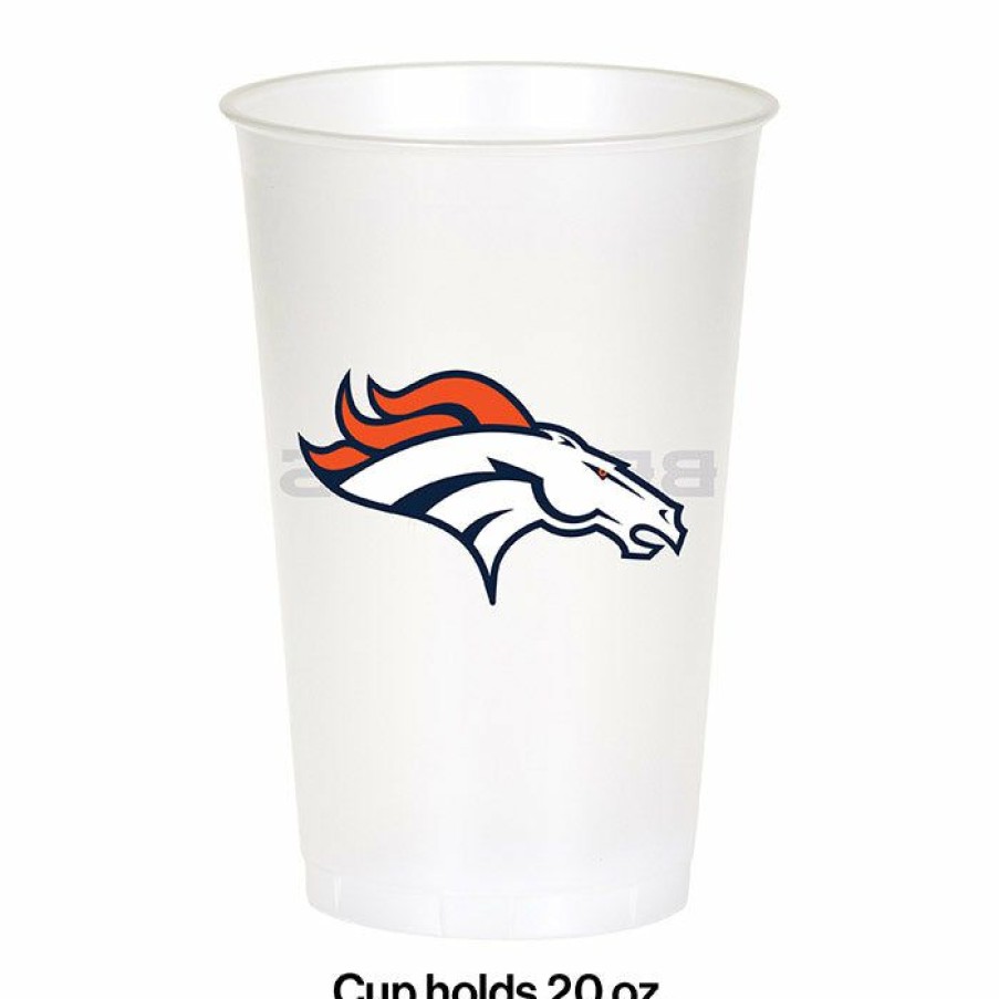 Sports * | Creative Converting Denver Broncos Plastic Cup, 20Oz, 8 Ct Nfl And Football Party Supplies