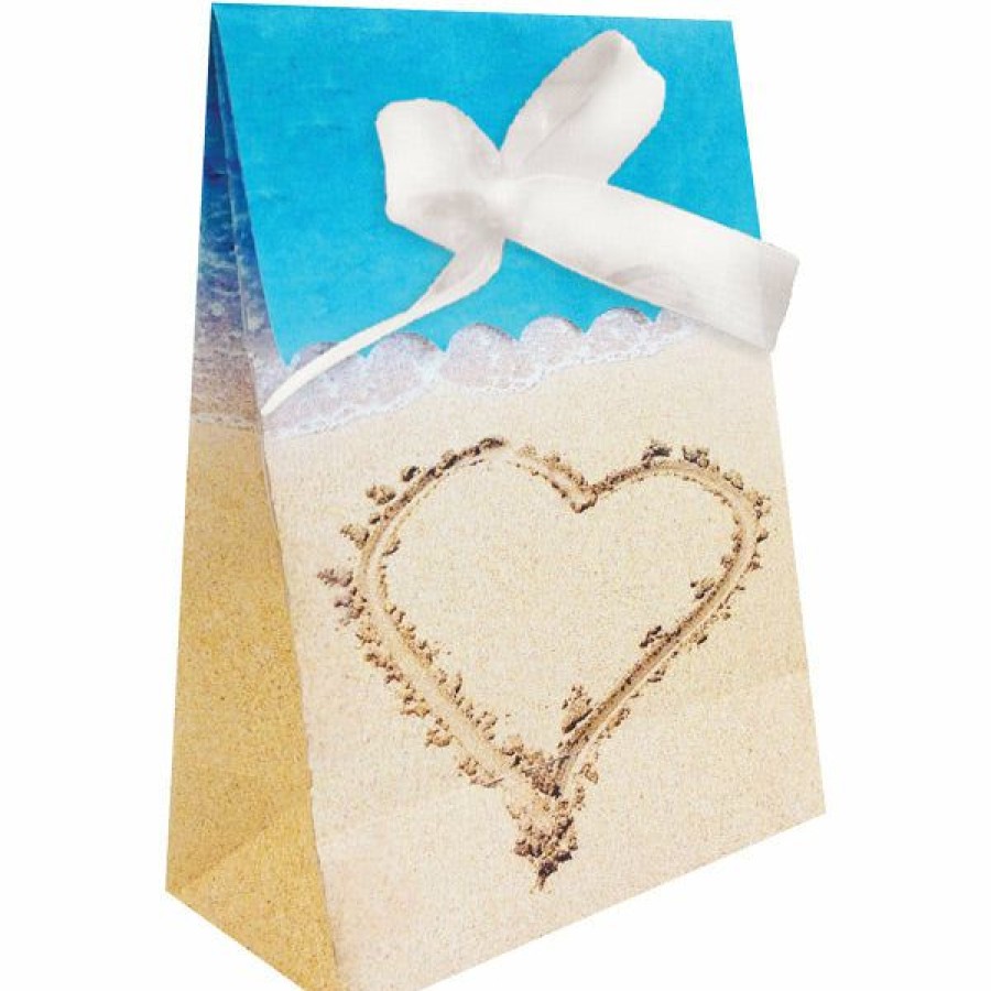 Bridal And Wedding * | Creative Converting Beach Love Favor Bags, Diecut With Ribbon (72/Case)