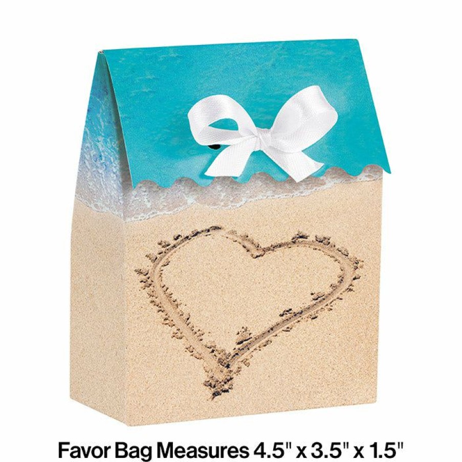 Bridal And Wedding * | Creative Converting Beach Love Favor Bags, Diecut With Ribbon (72/Case)