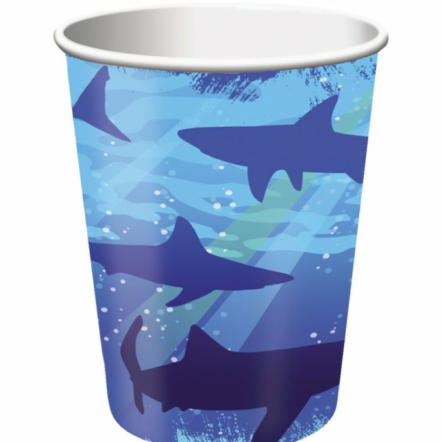 Birthdays * | Creative Converting Shark Splash Hot/Cold Paper Paper Cups 9 Oz., 8 Ct Kids Birthday Party Themes