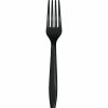 Solid Color Tableware * | Creative Converting Black Plastic Forks, 50 Ct Solid Color Tableware