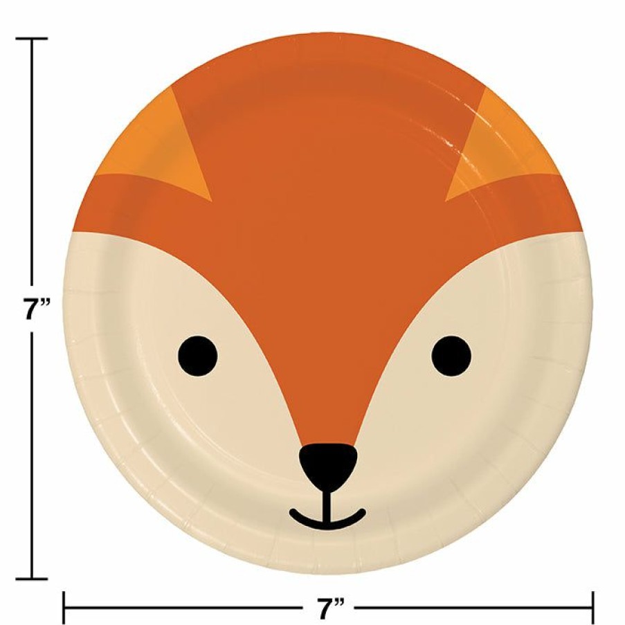 Birthdays * | Creative Converting Kids Birthday Party Themes Animal Faces Dessert Plate, Fox 8Ct