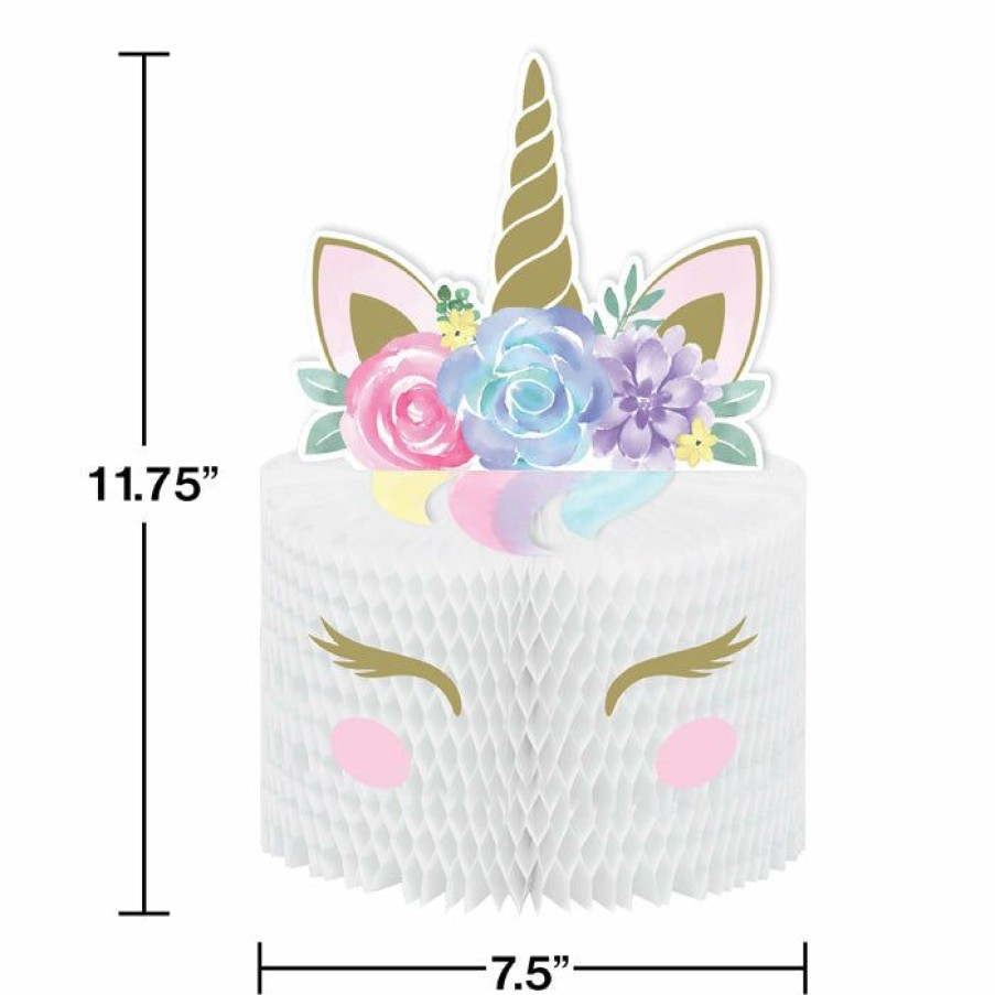 Baby Showers * | Creative Converting Unicorn Baby Shower Centerpiece