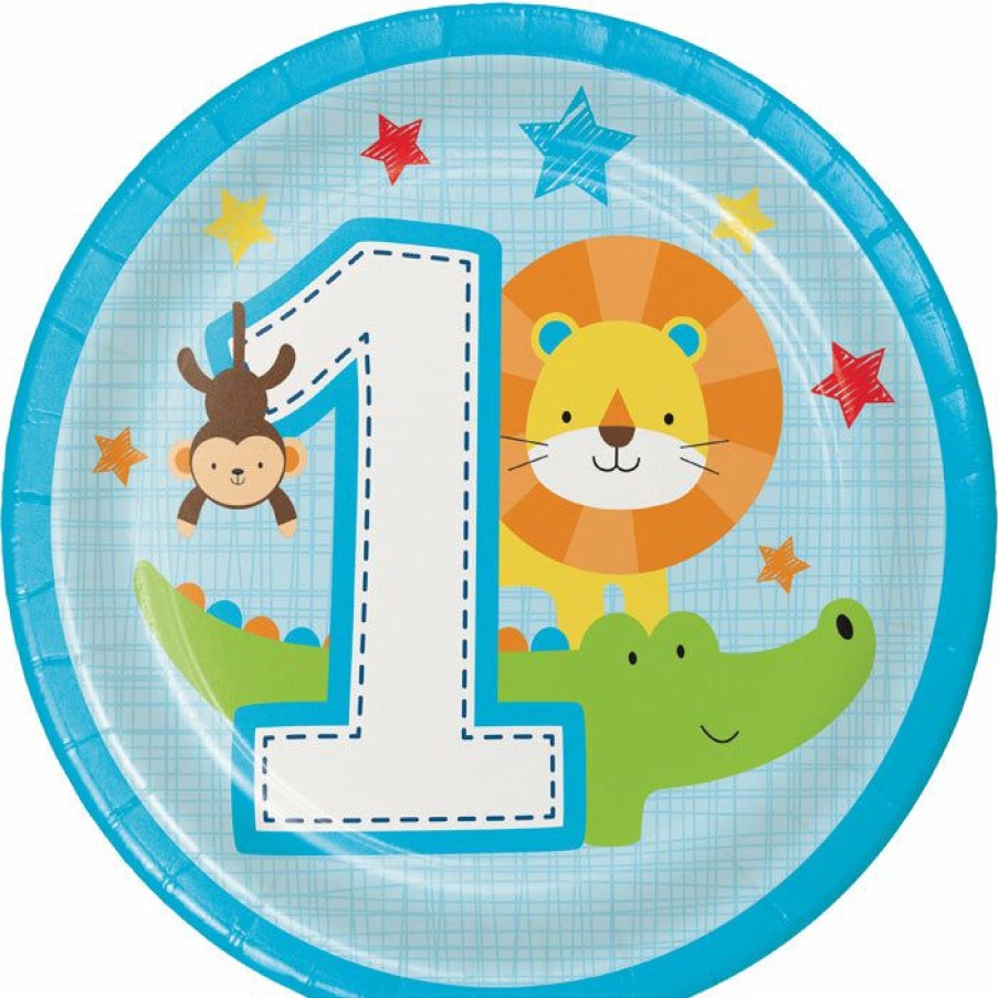 Birthdays * | Creative Converting One Is Fun Boy Dessert Plates, 8 Ct