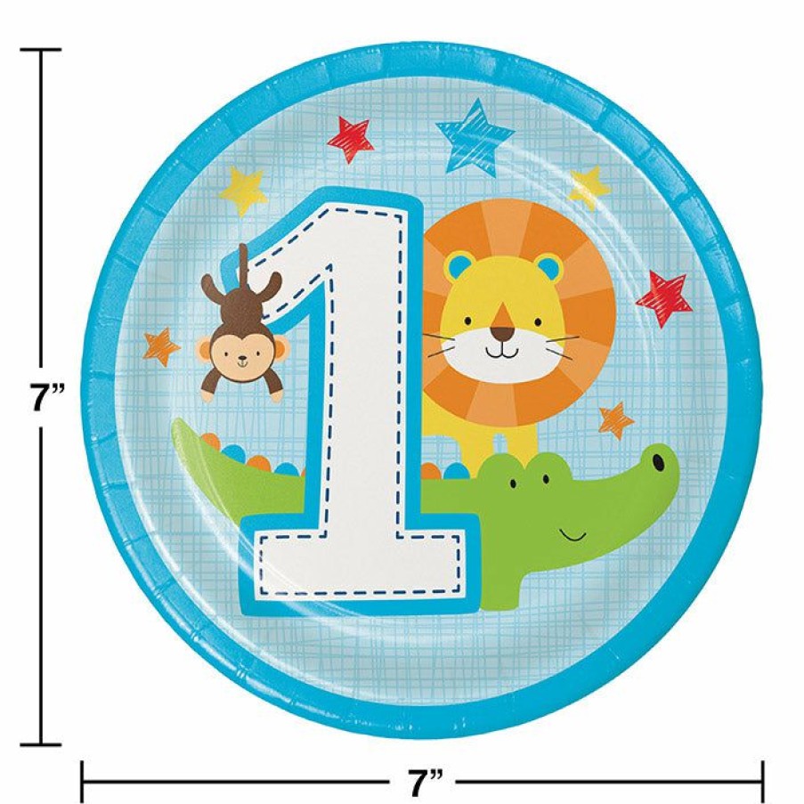 Birthdays * | Creative Converting One Is Fun Boy Dessert Plates, 8 Ct