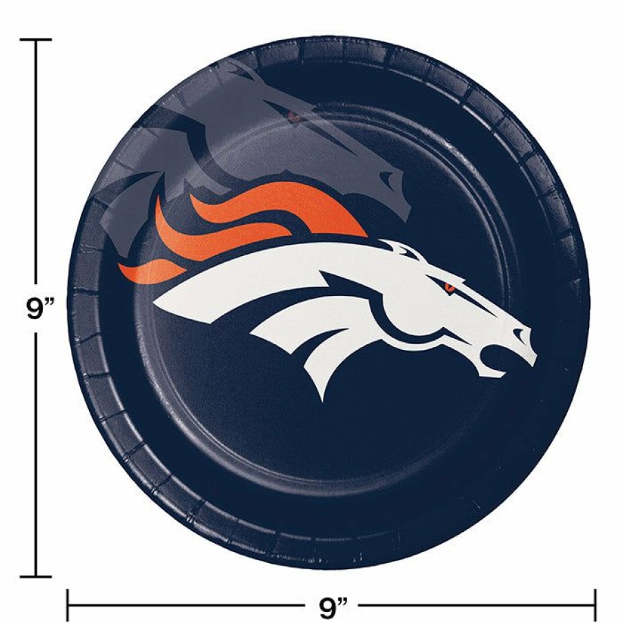 Sports * | Creative Converting Nfl And Football Party Supplies Denver Broncos Paper Plates, 8 Ct