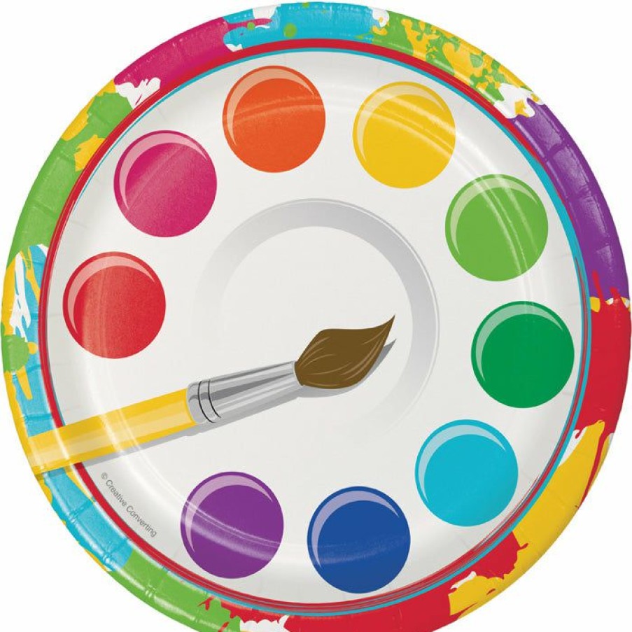 Birthdays * | Creative Converting Art Party Dessert Plates, 8 Ct Kids Birthday Party Themes