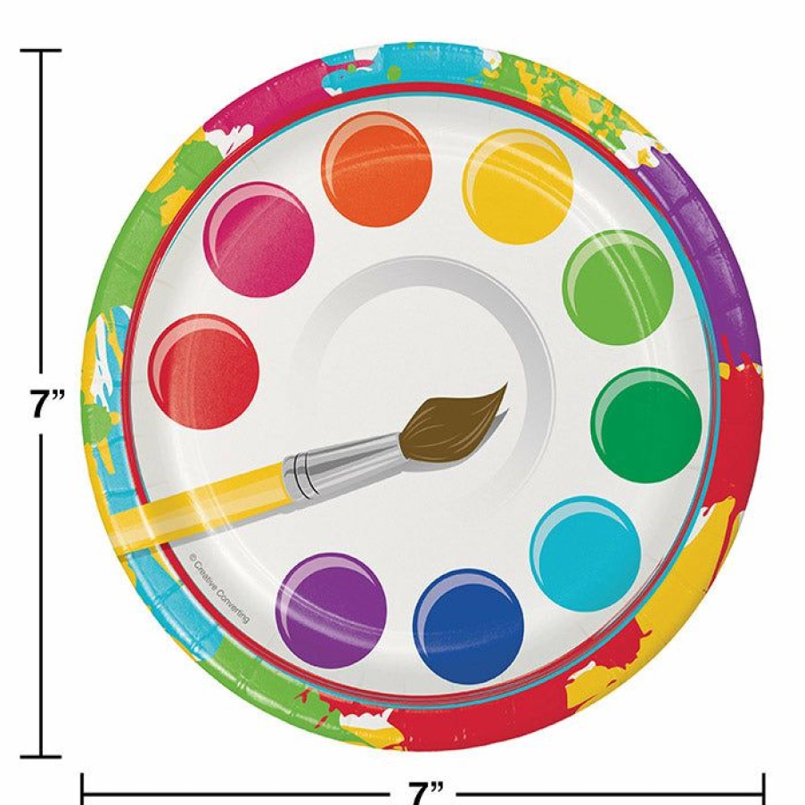 Birthdays * | Creative Converting Art Party Dessert Plates, 8 Ct Kids Birthday Party Themes