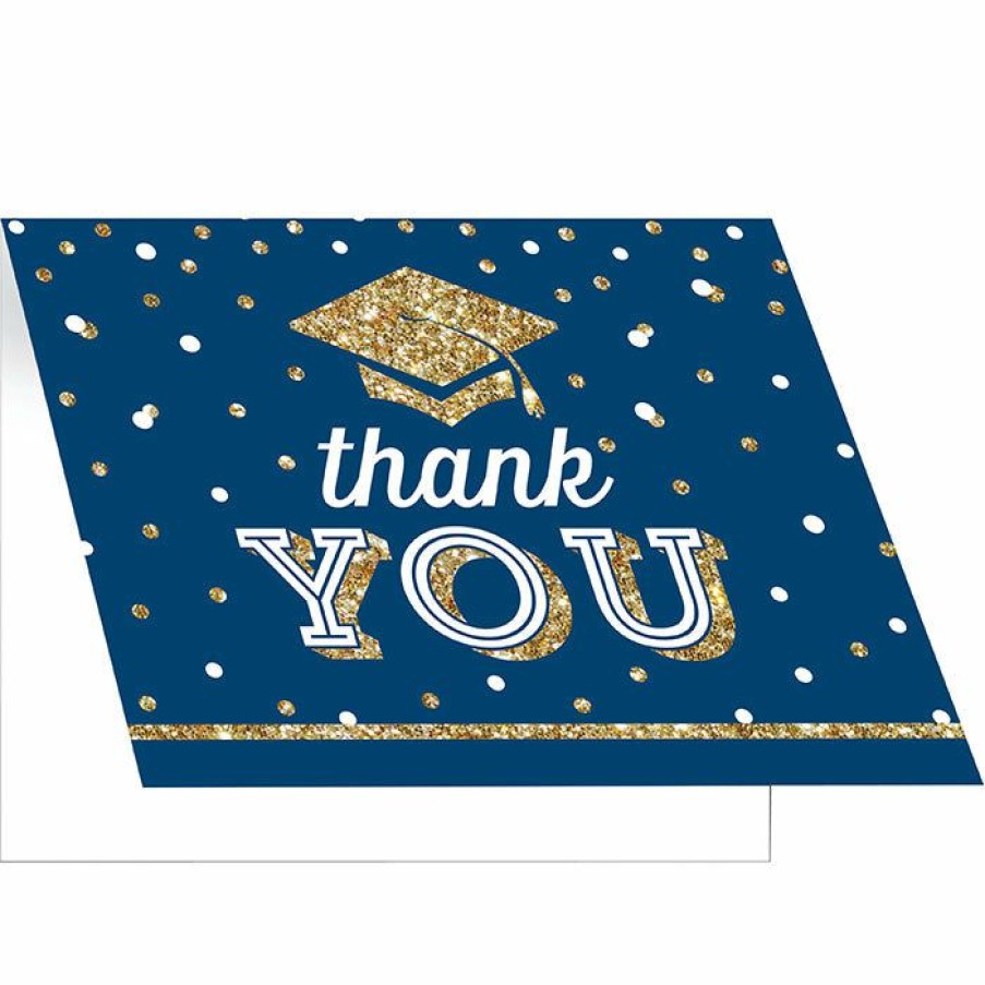 Graduation Party Supplies * | Creative Converting Glittering Grad Thank You 8Ct Graduation Party Supplies