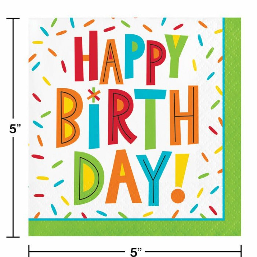 Birthdays * | Creative Converting Birthday Fun Beverage Napkins 16Ct