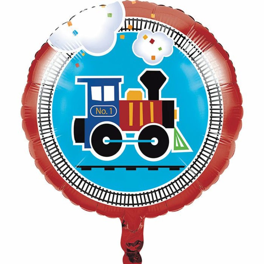 Birthdays * | Creative Converting 1St Birthday Party Themes All Aboard Metallic Balloon 18