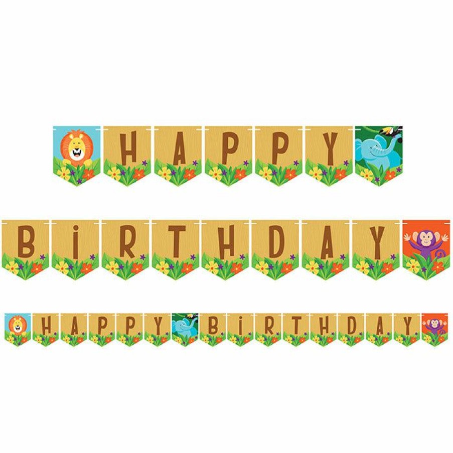 Birthdays * | Creative Converting Jungle Safari Shaped Banner With Twine