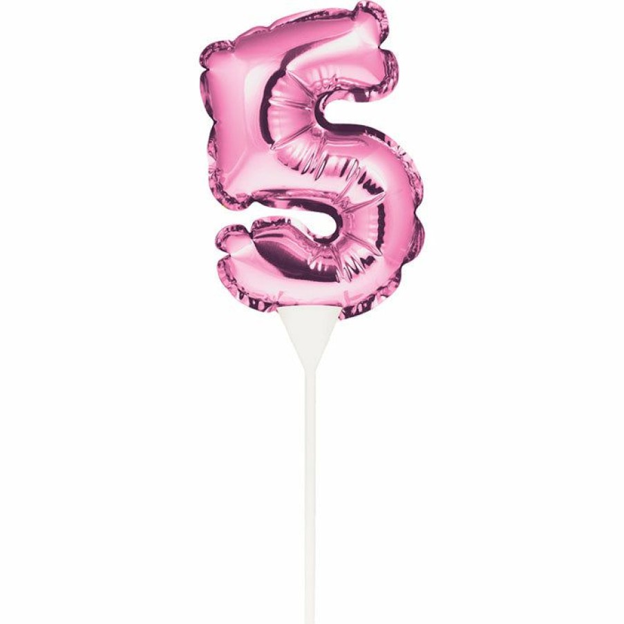 General Decorations * | Creative Converting Pink 5 Number Balloon Cake Topper (12/Case) General Decorations