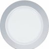 Bridal And Wedding * | Creative Converting 7.5 Silver Rim Plastic Plate 10Ct Anniversary Decorations