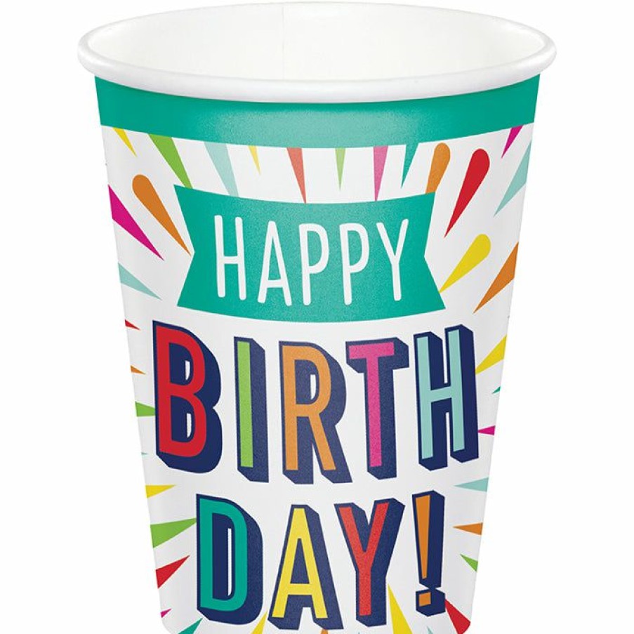 Birthdays * | Creative Converting Kids Birthday Party Themes Birthday Burst Hot/Cold Cups 9Oz. 8Ct