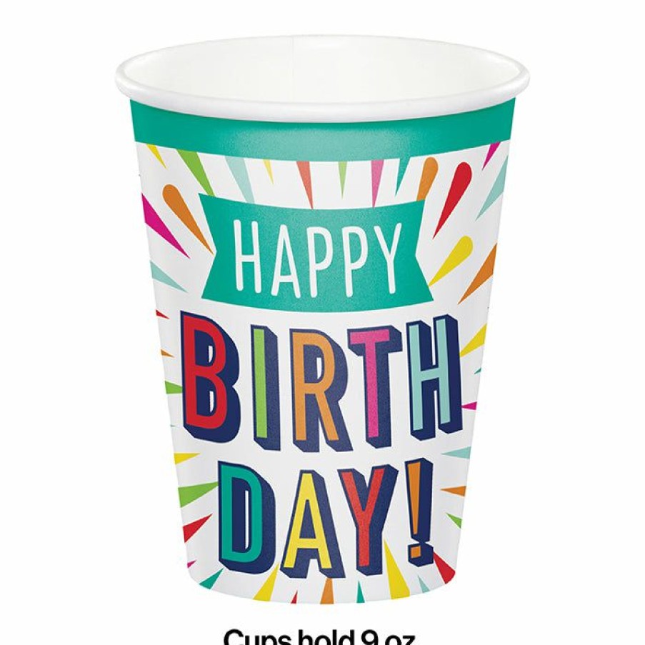 Birthdays * | Creative Converting Kids Birthday Party Themes Birthday Burst Hot/Cold Cups 9Oz. 8Ct