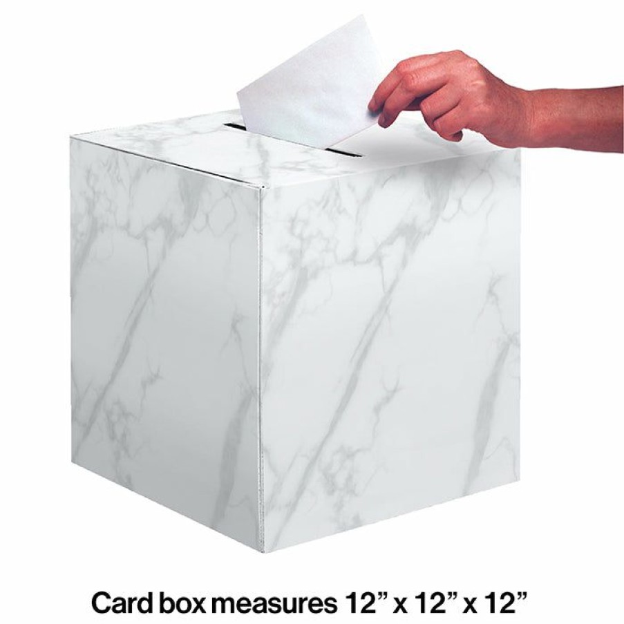 Bridal And Wedding * | Creative Converting Marble Card Boxes 6 Ct Bridal And Wedding