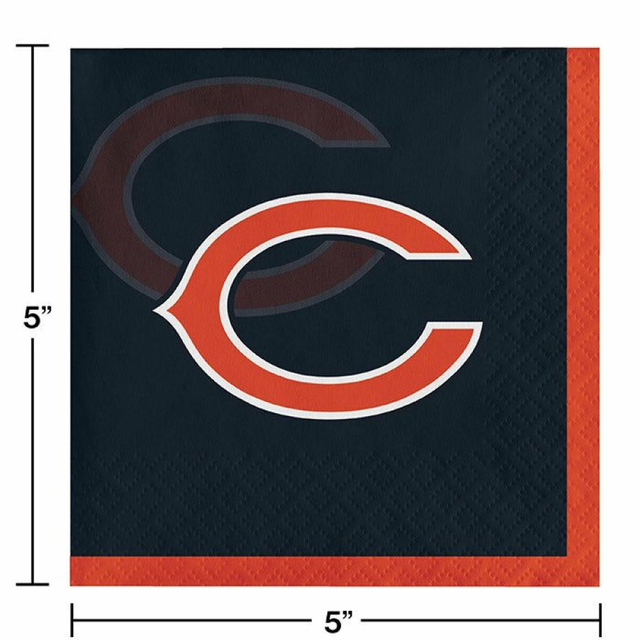 Sports * | Creative Converting Chicago Bears Beverage Napkins, 16 Ct