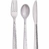 Solid Color Tableware * | Creative Converting Solid Color Tableware Assorted Cutlery, Silver Hammered, 24 Ct