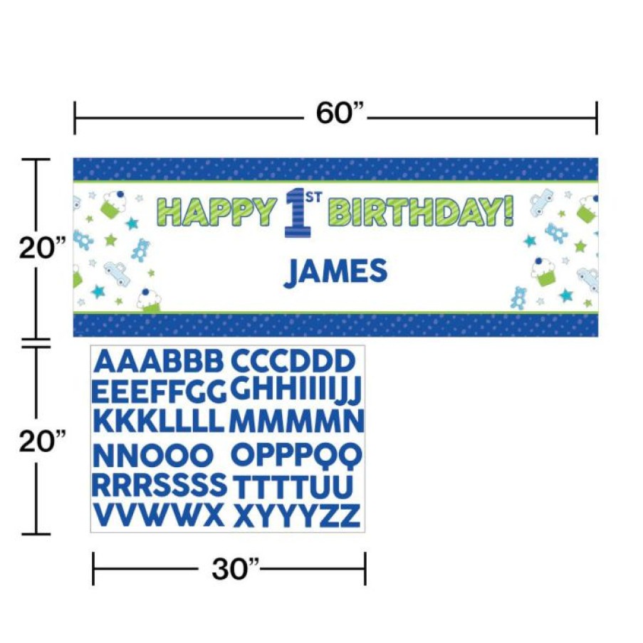 Birthdays * | Creative Converting 1St Birthday Party Themes Doodle 1St Birthday Giant Party Banner W/ Stck (Case Pack Of 6)