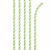 Solid Color Tableware * | Creative Converting Fresh Lime Green Striped Paper Straws, 24 Ct