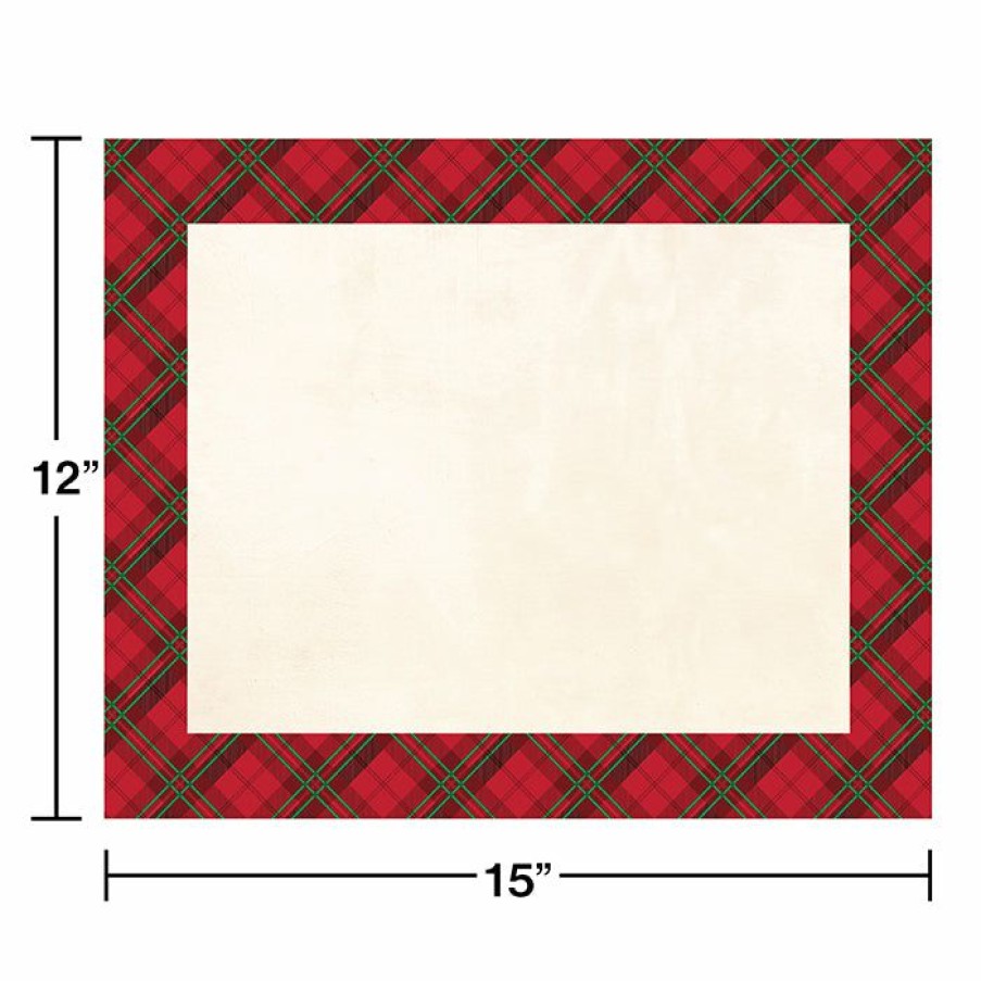 Holidays * | Creative Converting Holiday Plaid Placemats, 12 Ct