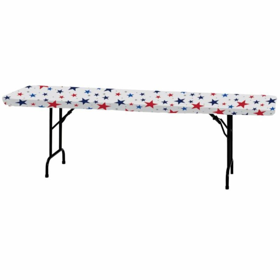 Holidays * | Creative Converting Patriotic And 4Th Of July Party Decorations Plastic Tablecover Stay Put, 30X96, Stars (1/Pkg)