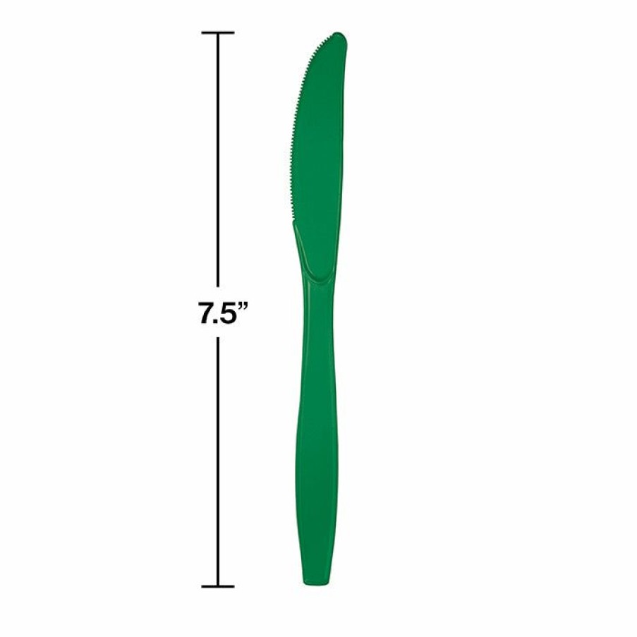 Solid Color Tableware * | Creative Converting Emerald Green Plastic Knives, 24 Ct Solid Color Tableware