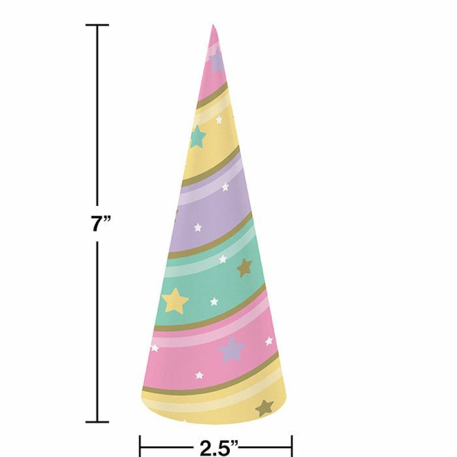 Birthdays * | Creative Converting Kids Birthday Party Themes Unicorn Sparkle Horn Hats, 8 Ct