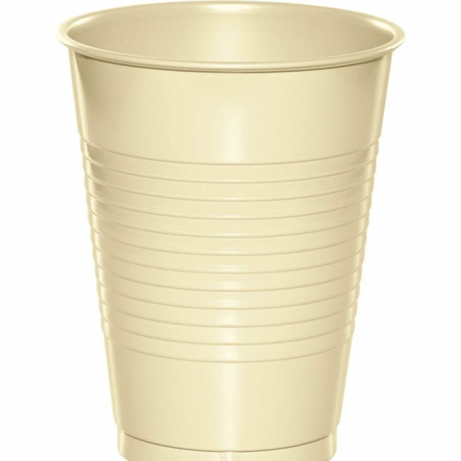 Solid Color Tableware * | Creative Converting Ivory Plastic Cups, 20 Ct