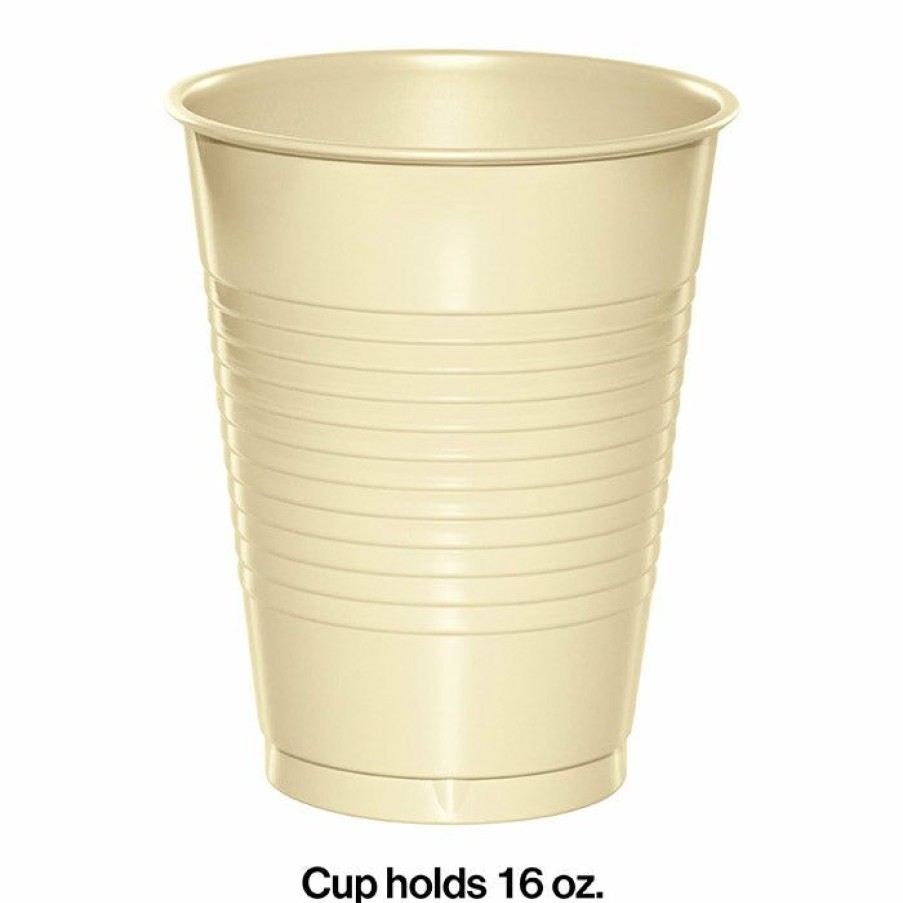 Solid Color Tableware * | Creative Converting Ivory Plastic Cups, 20 Ct