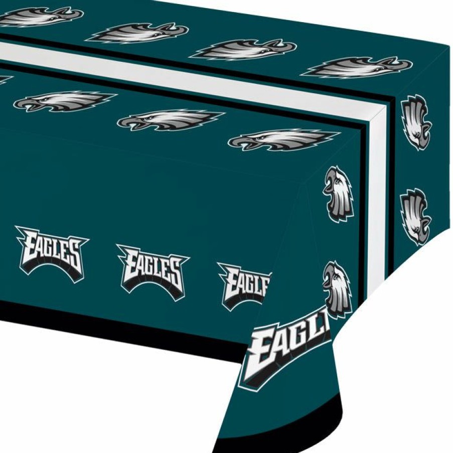 Sports * | Creative Converting Philadelphia Eagles Plastic Table Cover, 54 X 102 Nfl And Football Party Supplies