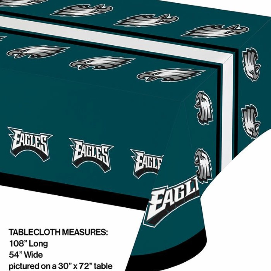 Sports * | Creative Converting Philadelphia Eagles Plastic Table Cover, 54 X 102 Nfl And Football Party Supplies