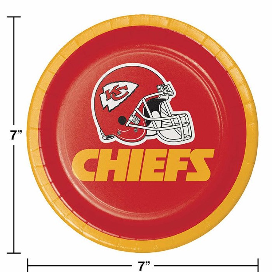 Sports * | Creative Converting Nfl And Football Party Supplies Kansas City Chiefs Dessert Plates, 8 Ct