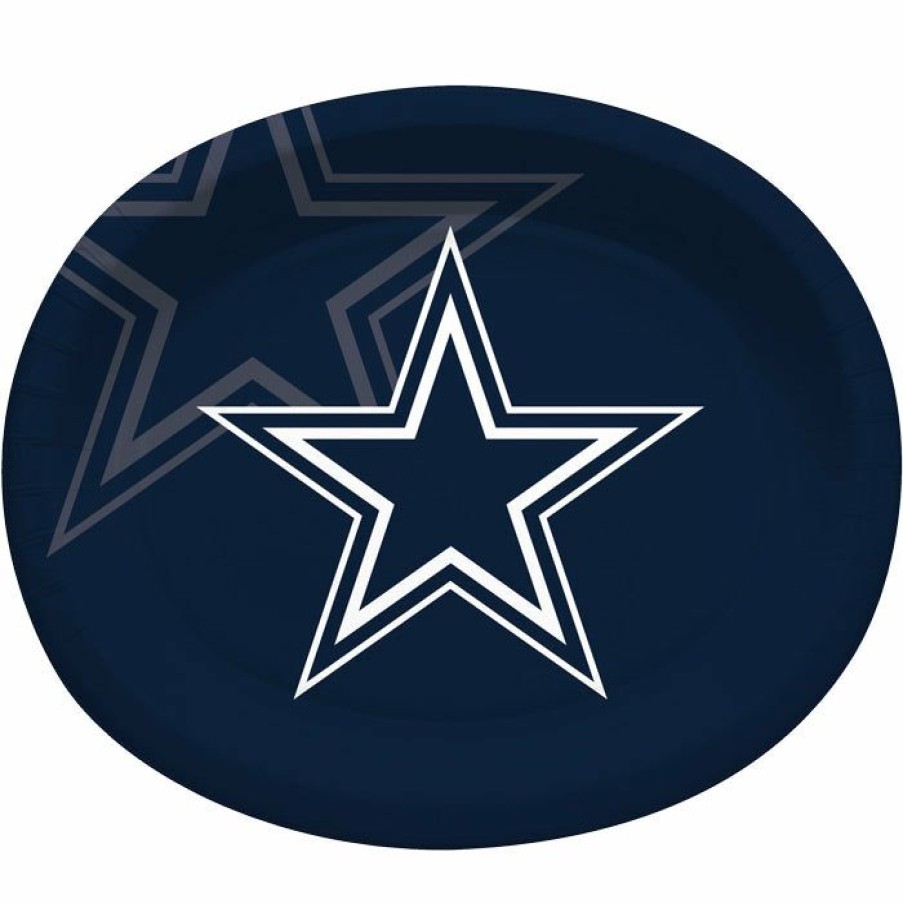 Sports * | Creative Converting Dallas Cowboys Oval Platter 10 X 12 , 8 Ct