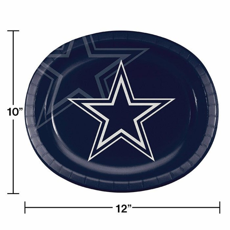 Sports * | Creative Converting Dallas Cowboys Oval Platter 10 X 12 , 8 Ct