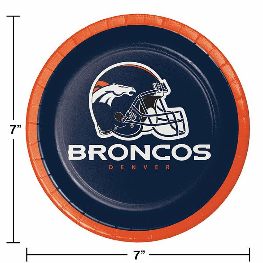 Sports * | Creative Converting Denver Broncos Dessert Plates, 8 Ct