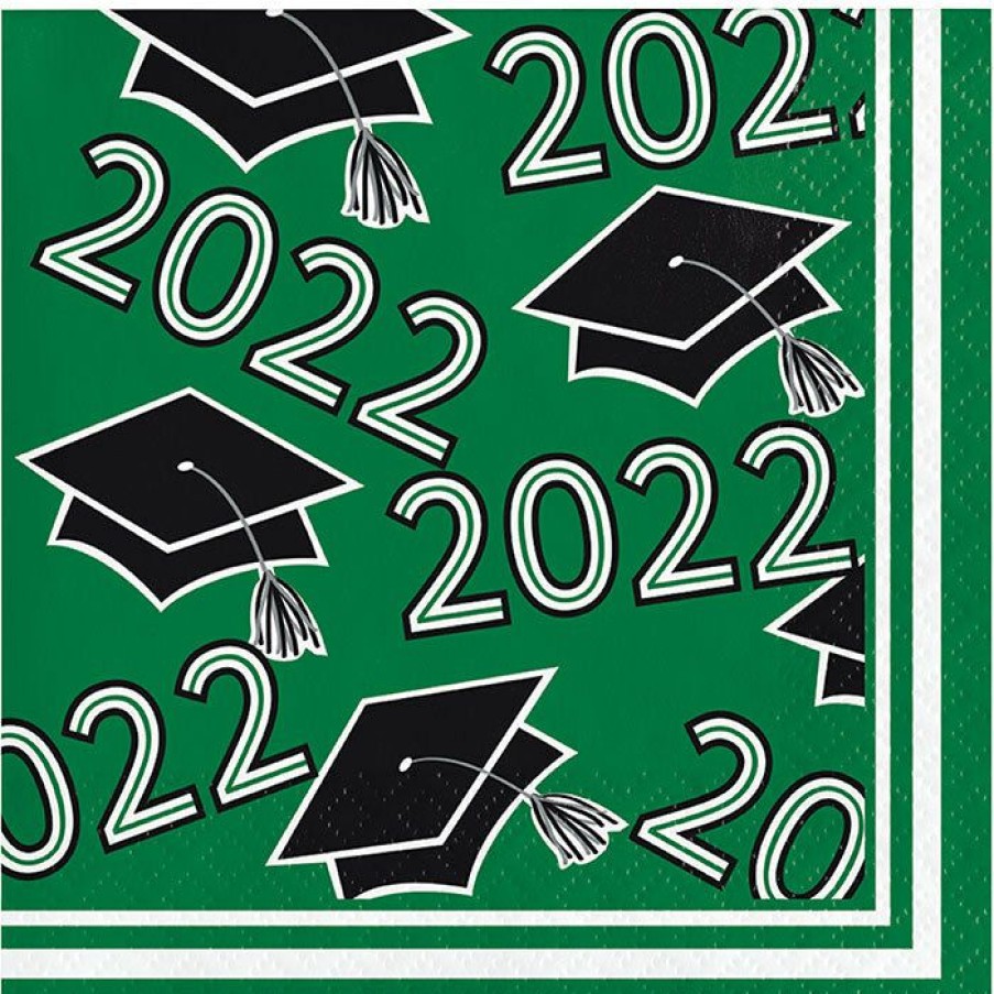 Graduation Party Supplies * | Creative Converting Emerald Green Class Of 2022 Beverage Napkins, 36Ct