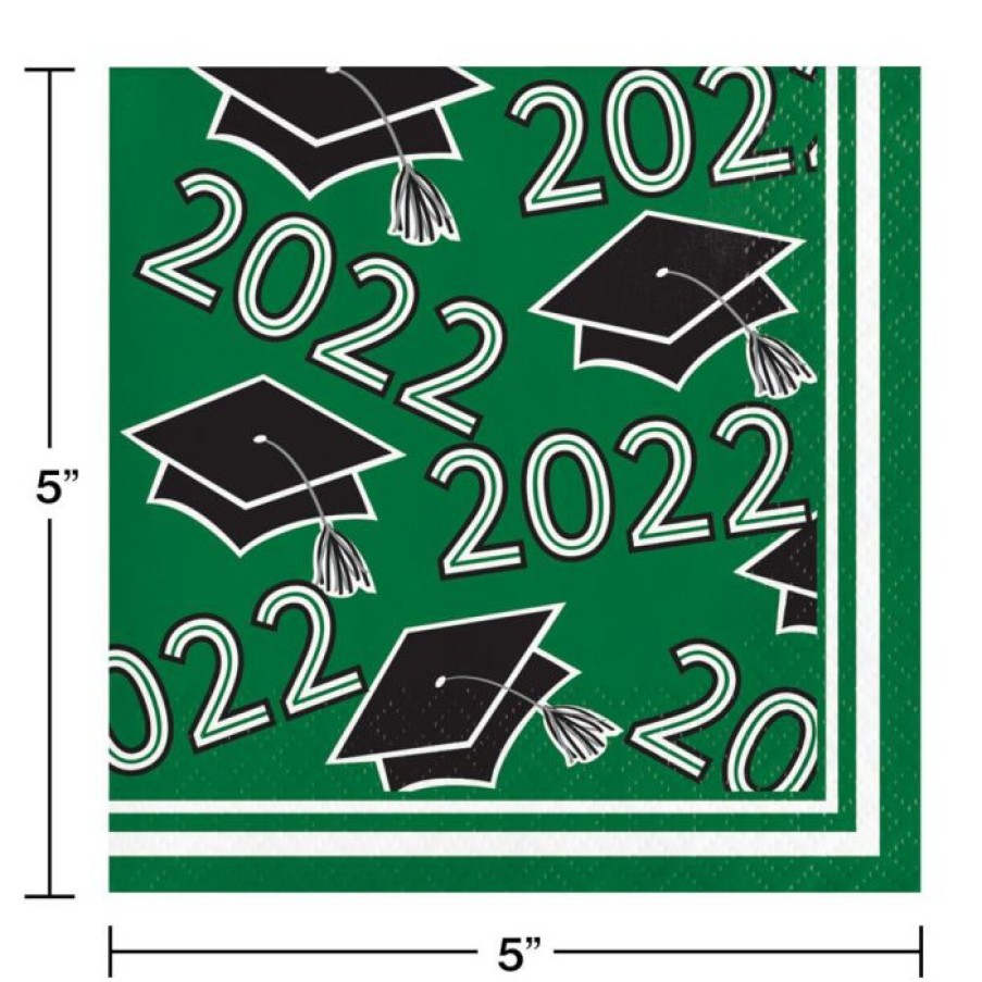 Graduation Party Supplies * | Creative Converting Emerald Green Class Of 2022 Beverage Napkins, 36Ct