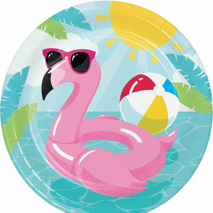 Holidays * | Creative Converting Pool Floats Dessert Plate 8Ct Summer, Bbq And Picnic Themed Decorations